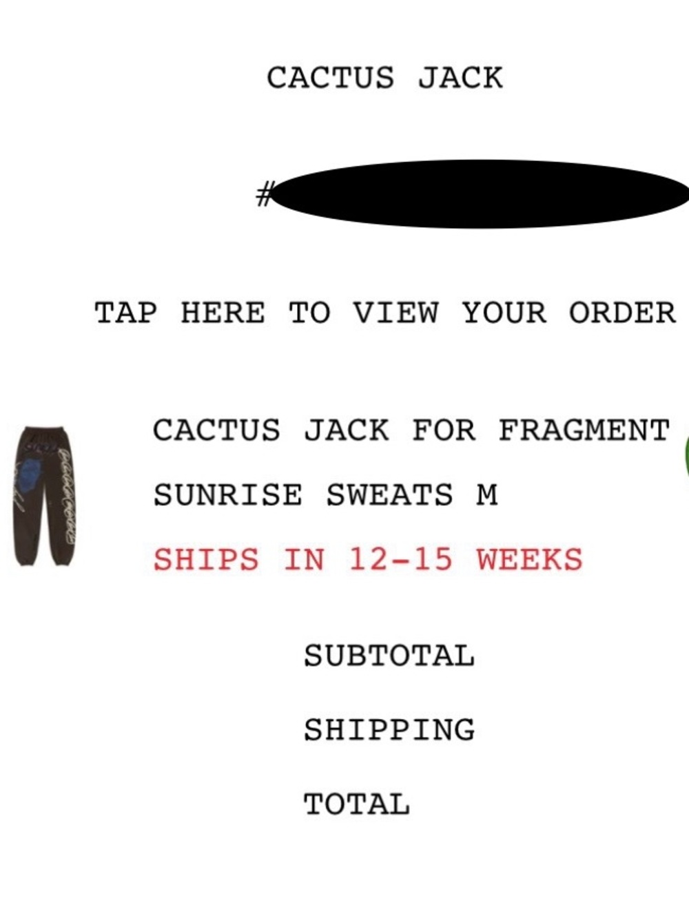 Cactus Jack x Fragment Sunrise Sweatpants - Picture 11 of 11